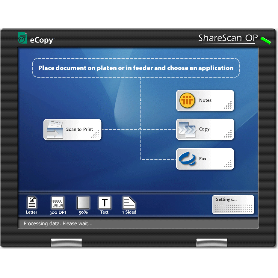 eCopy Touch Panel Interface