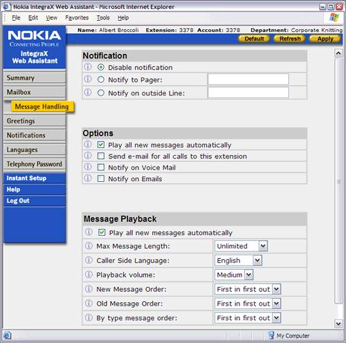 Nokia IntegraX Web Assistant