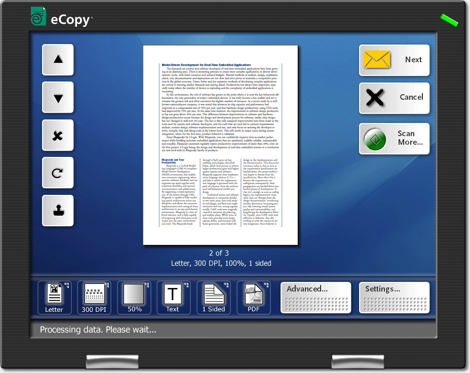 eCopy — Touch Panel Interface — image 5