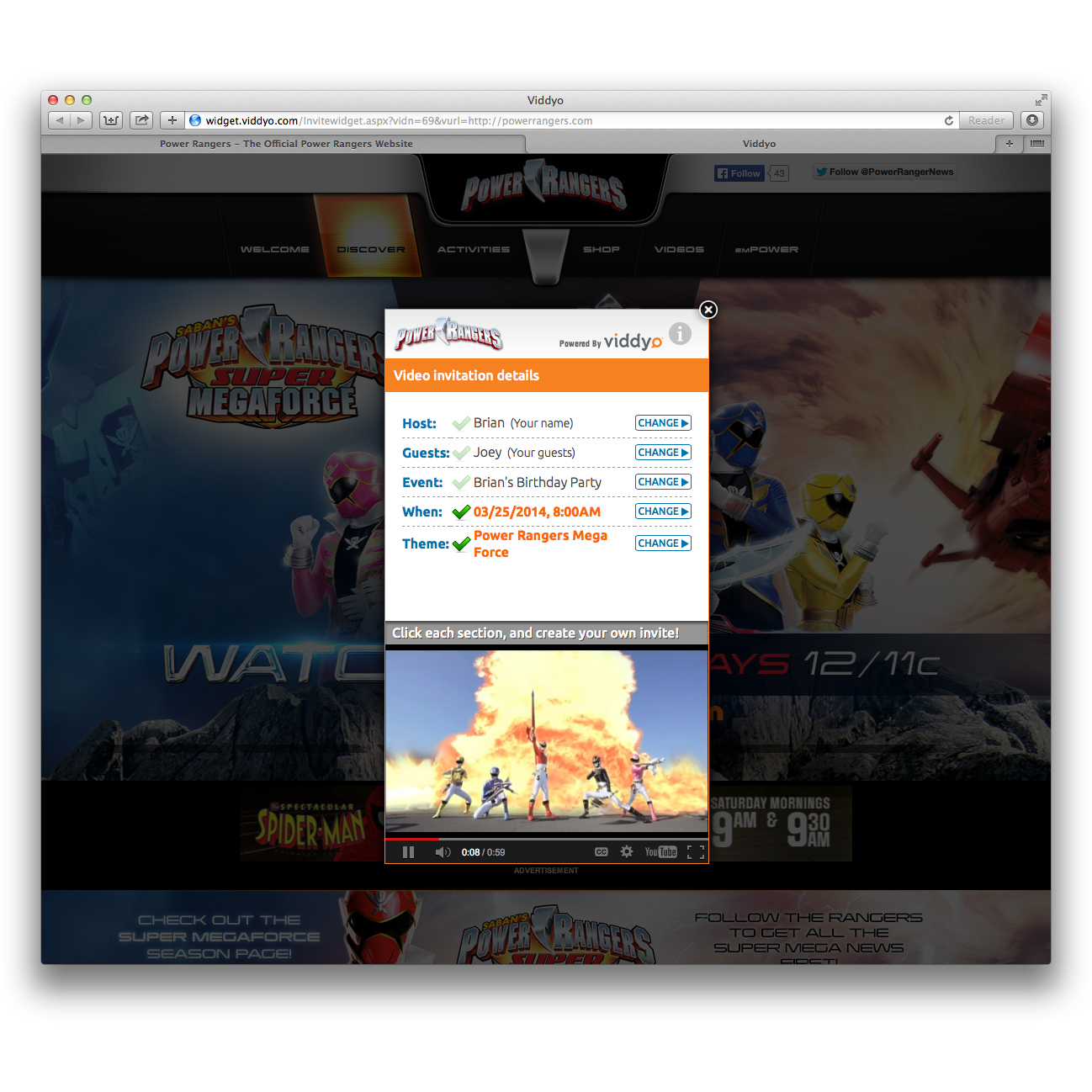 Viddyo Invitation Widget