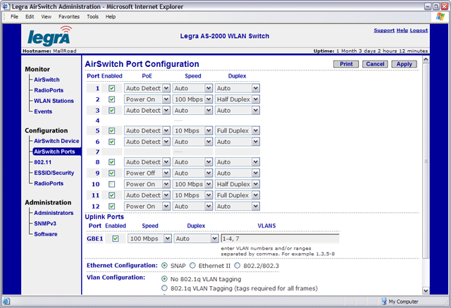Legra Systems — AirSwitch Web UI — image 3
