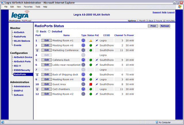 Legra Systems — AirSwitch Web UI — image 2
